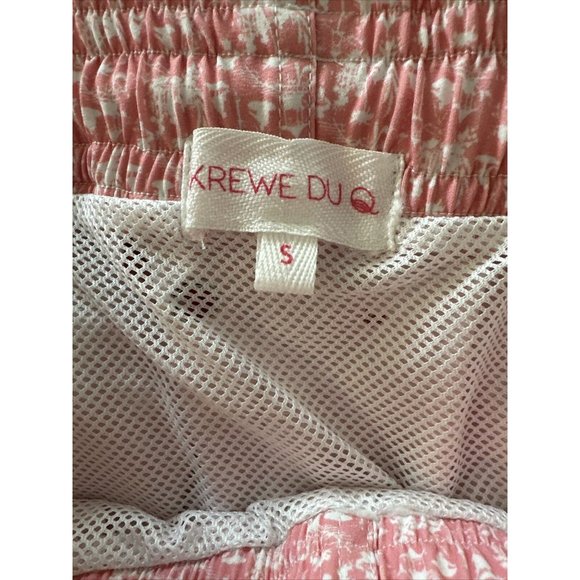 Krewe Du Q Andros Men’s Swim Trunks Size Small Pink Volley Bathing Suit Bottoms - Picture 4 of 7